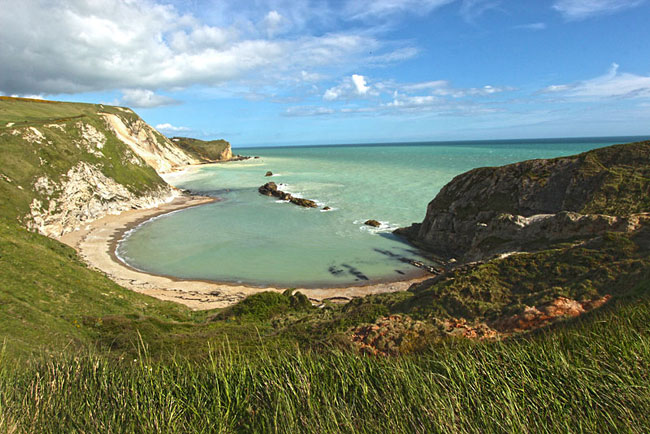 Man-O-War Cove lies to one side of Durdle Door on the South Coast trail