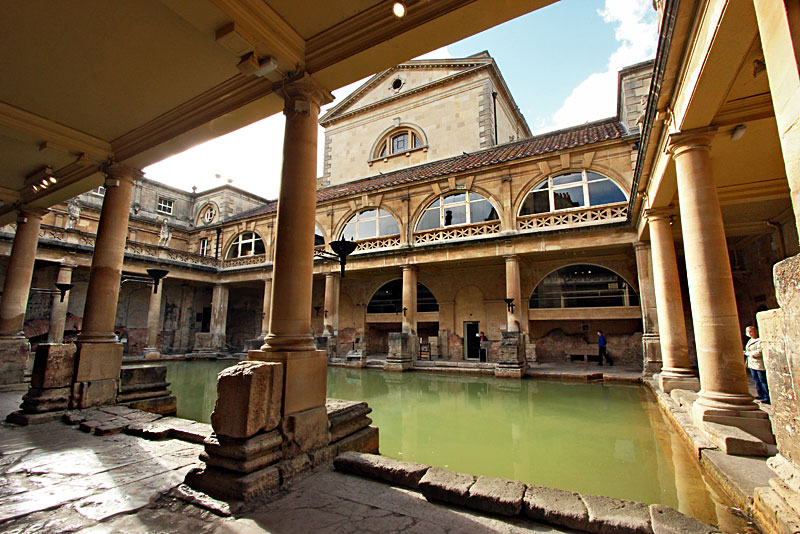 Historic Great Roman Bath in the Town of Bath, England, Was Fed With Water From the Only Hot Spring Found in All of England
