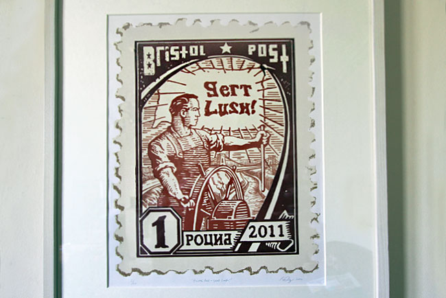 Poster displays the Bristol motto "Gert Lush," meaning "very good"