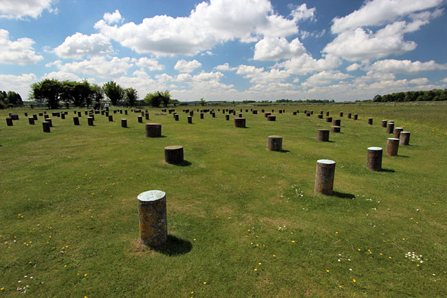 Similar in size to Stonehenge, the concentric circles of Woodhenge of wooden posts, each thought to be up to 25 feet high