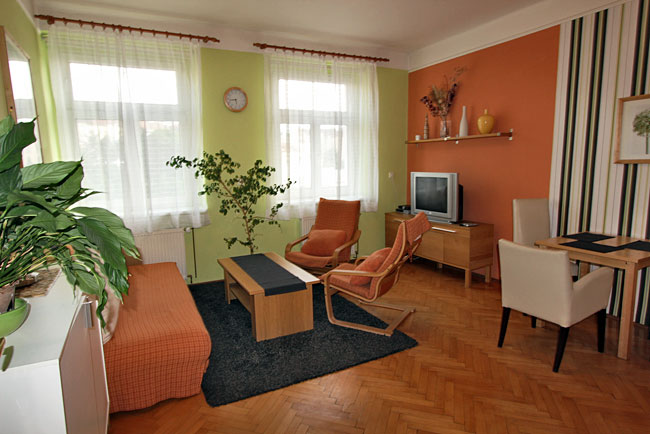 Living room in my GowithOh holiday rental apartment in Prague