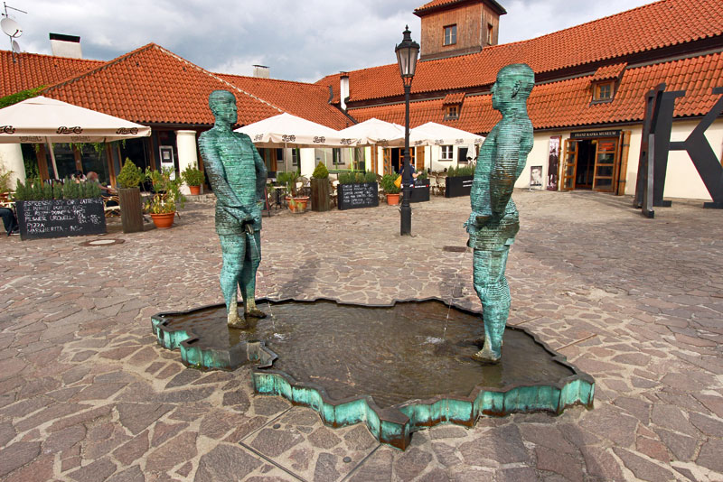 Piss sculpture by David Cerný, in Prague, Czech Republic