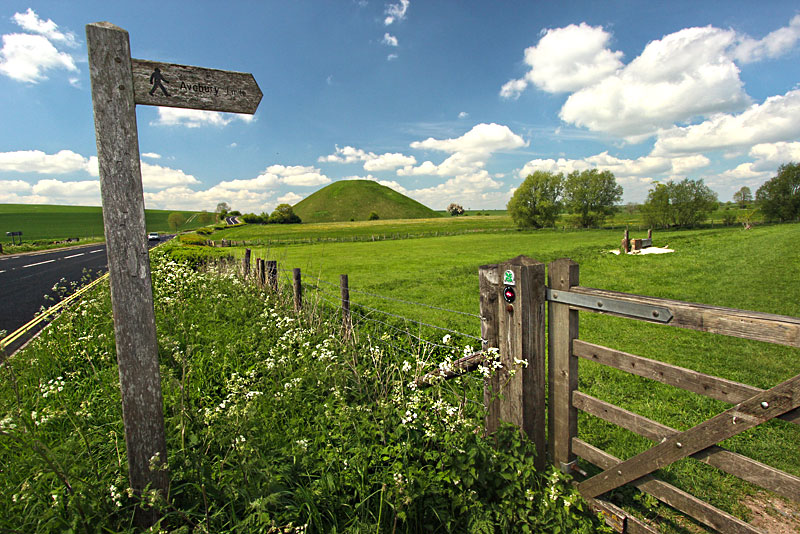 Silbury Hill, Immense Neolithic Man-made Mound in Wiltshire, England