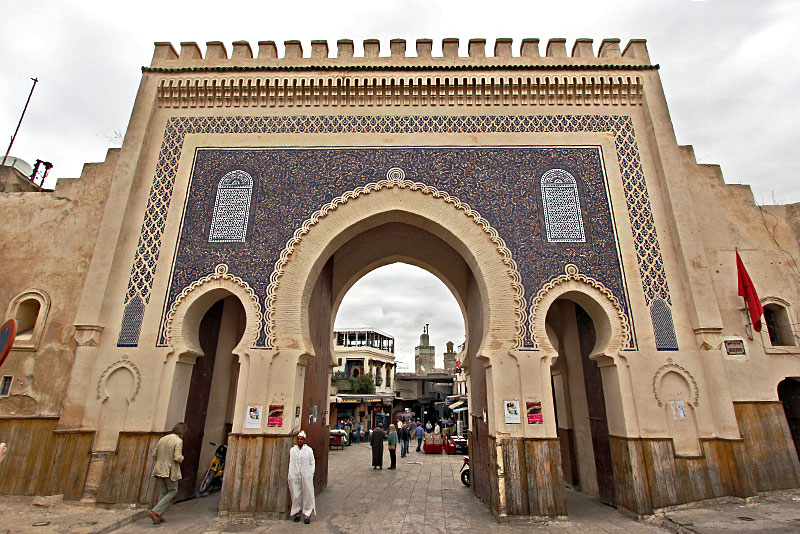 Bab Boujloud (Blue Gate) is One of the Ancient Entrances to the City of Fez, Morocco