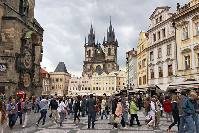 Crowds choke Old Town Square in Prague, making it hard to enjoy the exquisite architecture