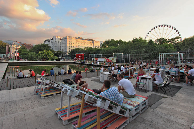 Erzsebet Square is the Most Popular Entertainment Spot in Budapest, Hungary