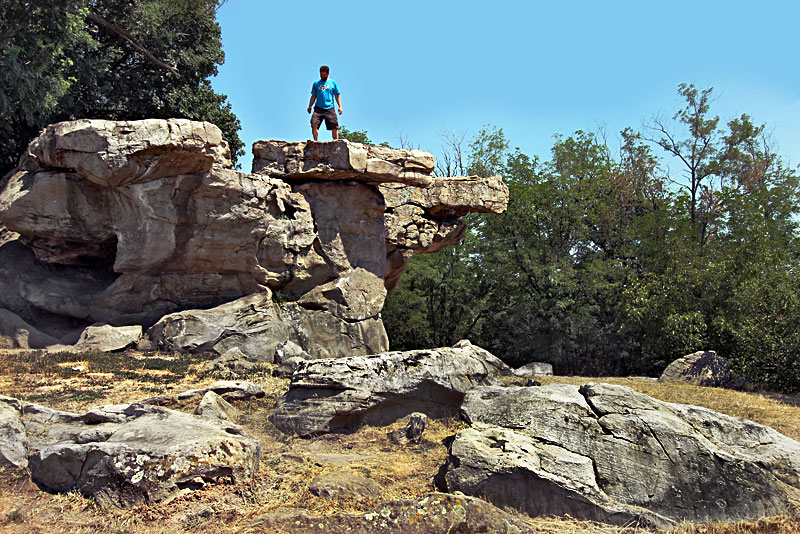 Mammoth Balanced Slabs in the Kali Basin "Sea of Stones" Near Lake Balaton, Hungary Can Be Rocked But Will Not Fall