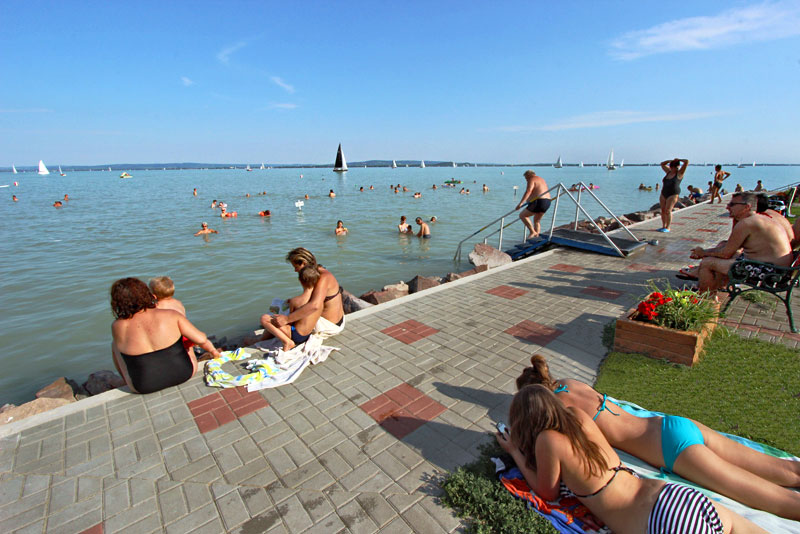 Public Beach in the Village of Revfulop at Lake Balaton, Hungary's Summer Playground