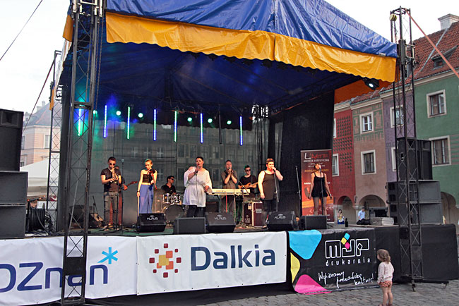 Stage show in Old Market Square in Poznan, Poland