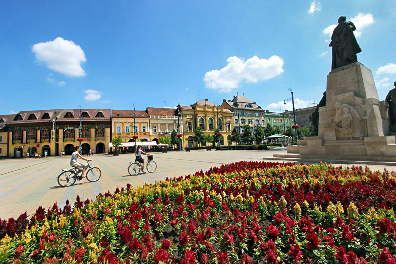 Churches, Cafes, Fountains, and Shops Make Pretty Kossuth Square the Center of Life in Debrecen, Hungary