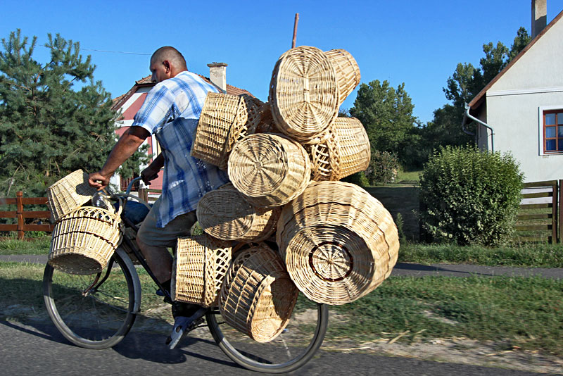 Ukranian Basket Maker Cycles Across Border to Hungary Each Day to Sell His Wares