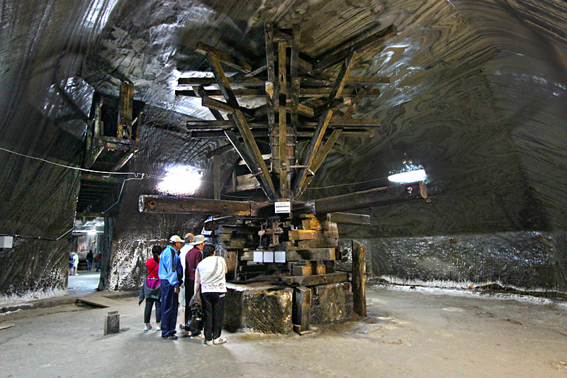 Extraction Machine at Salina Turda Salt Mine in Turda, Romania, Used Horses to Vertically Raise Blocks of Salt to the Surface