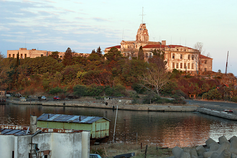Old Naval College in the Historic Center of Sozopol, Bulgaria is Painted Pink by Sunrise