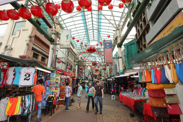 Kuala Lumpur's famous Petaling Street, in the center of Chinatown