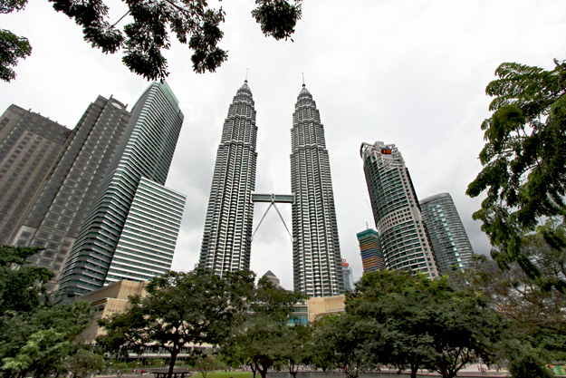 The iconic Petronas Towers in Kuala Lumpur, Malaysia