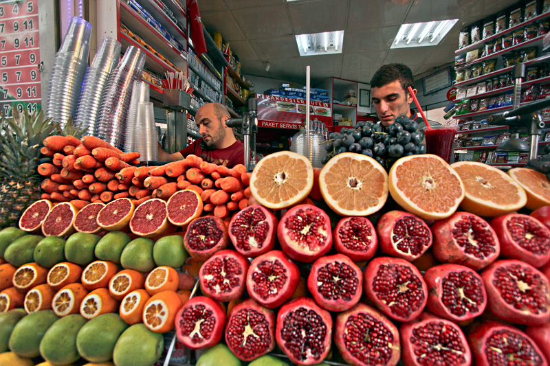 Juice Stand in the Galata Neighborhood of Istanbul, Turkey