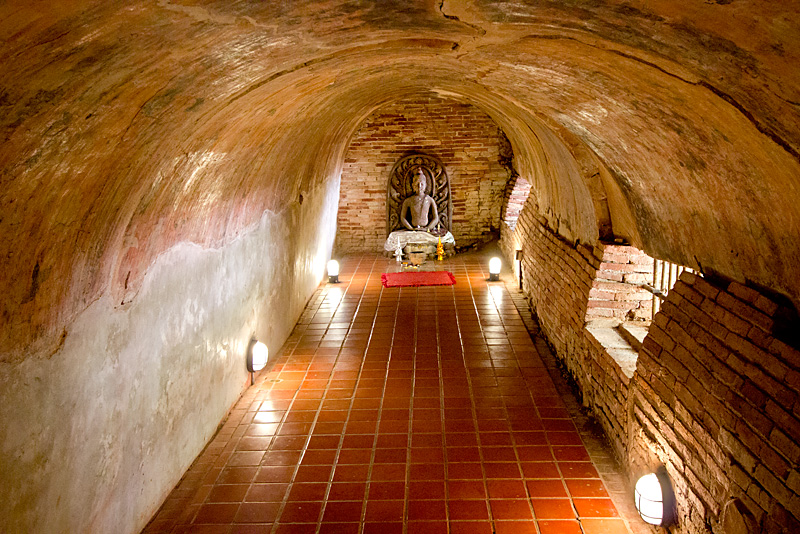 Meditation Caves Dug into the Hillside of Wat Umong in Chiang Mai, Thailand