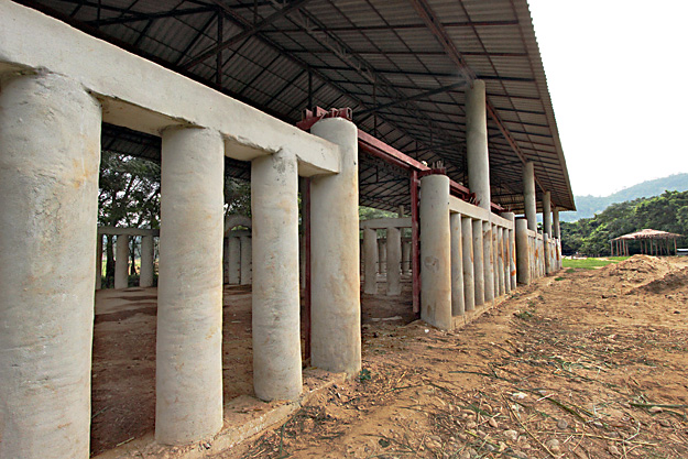 Entry fees and donations are helping to build facilities at the park, like this new enclosure for the elephants