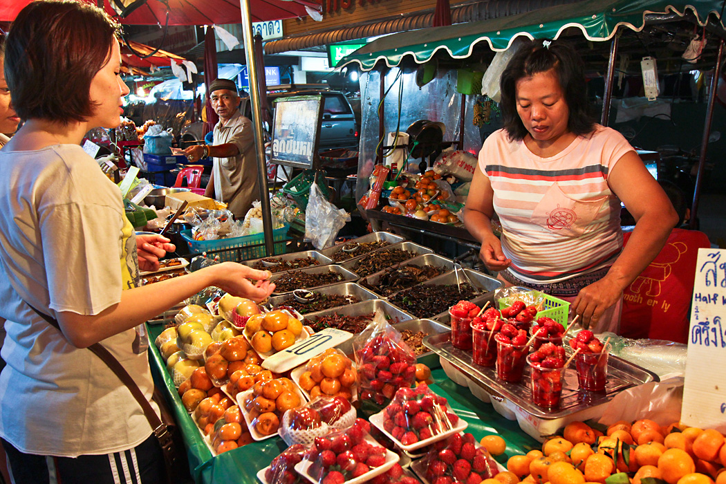 Fresh, juicy fruits are one of the many pleasures of the Night Market in Chiang Mai, Thailand