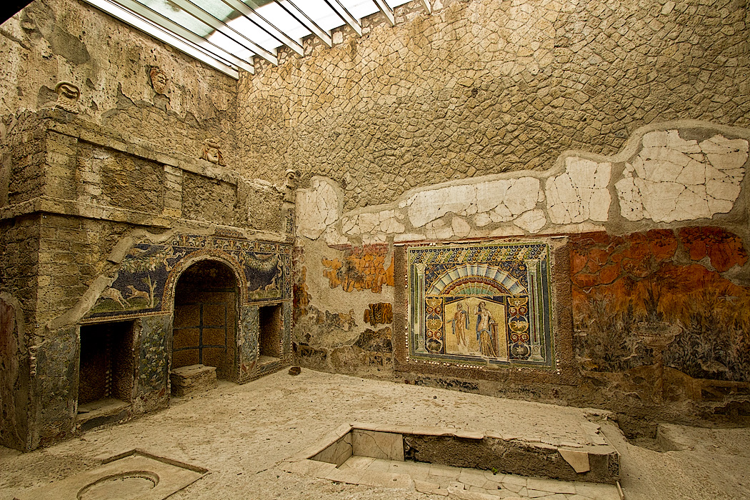 Glass paste wall mosaics in House of Neptune and Amphitrite at Herculaneum