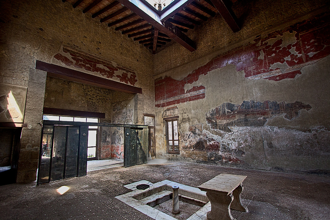 Ruins of the House of the Wooden Partition at Herculaneum, Italy