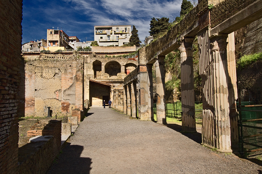 Ruins of the Palestra Sports Complex at Herculaneum, Italy
