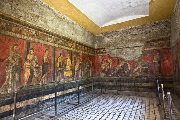 PHOTO: Frescoes in the Villa dei Misteri at Pompeii