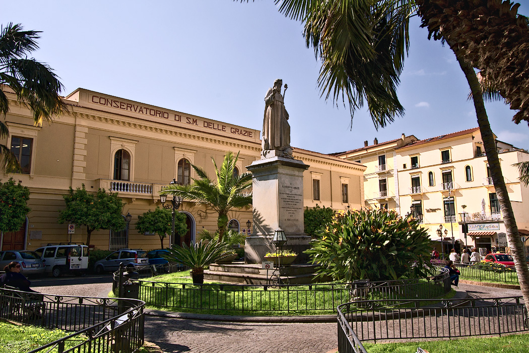 Town Hall in Sorrento, Italy, dominates St. Antonia Square