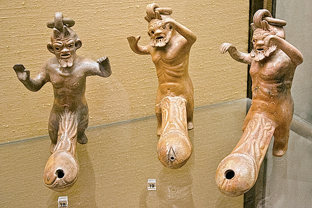 Terracotta figures that represent god of fertility, Priapus