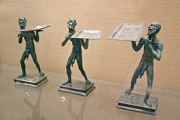 Bronze statues of serving slaves with huge penises were likely meant to amuse guests at a banquet