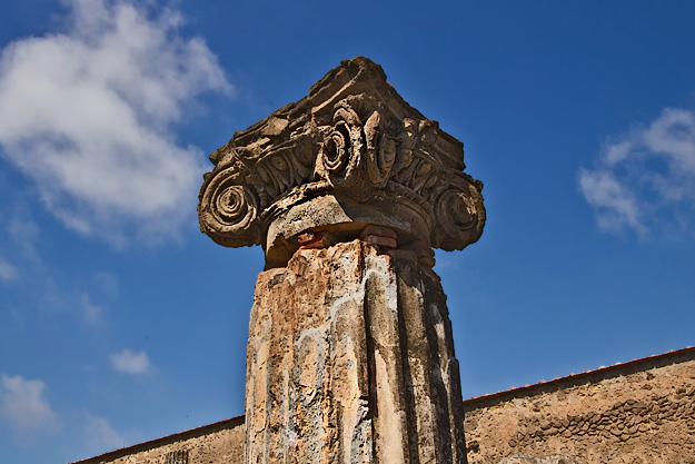 Corinthium column at the Basilica in Pompeii