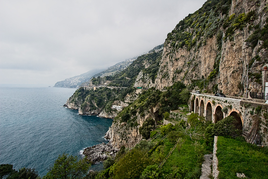 Arched bridge on the Amalfi Coast of Italy