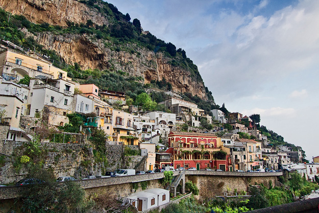 Villages cascade down rugged cliffs on the Amalfi Coast