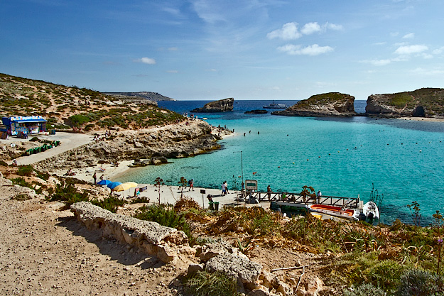 View of the Blue Hole from the cliff -top trail