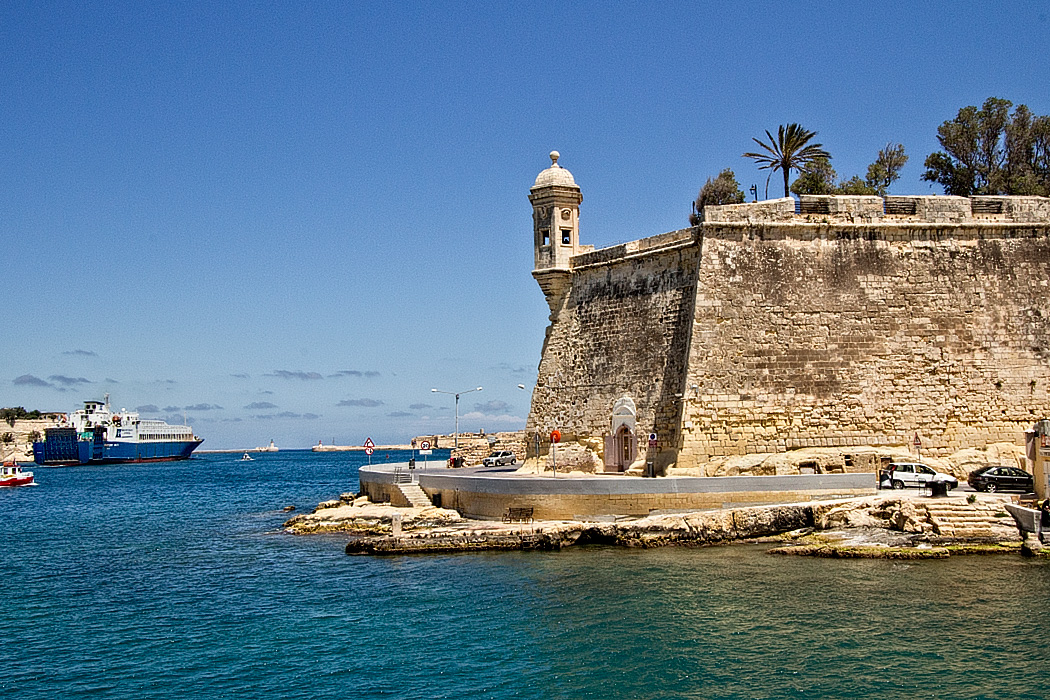 Fort Saint Angelo, at the entrance to Grand Harbour in Birgu, Malta