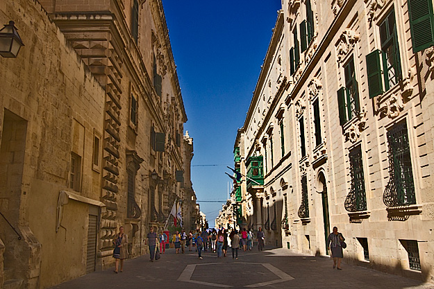 Market Street, one of the two main streets in Valletta, the capital of Malta