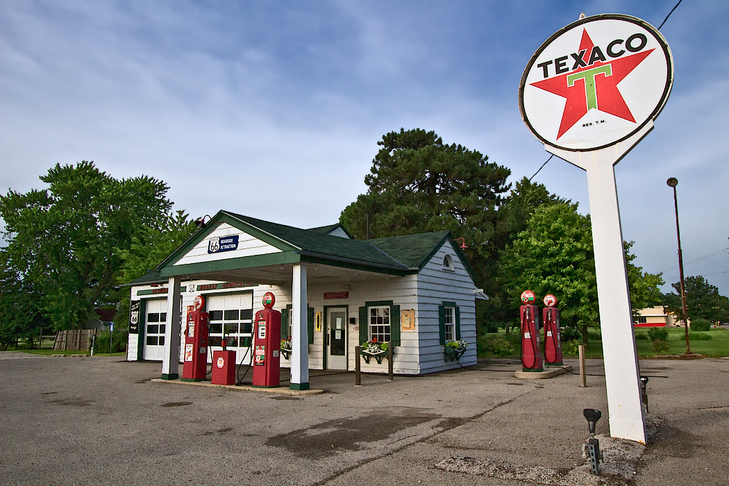 The Ambler-Becker Texaco Station operated longer than any service station on U.S. Route 66. Today it is used as a visitor center for the town of Dwight, Illinois.