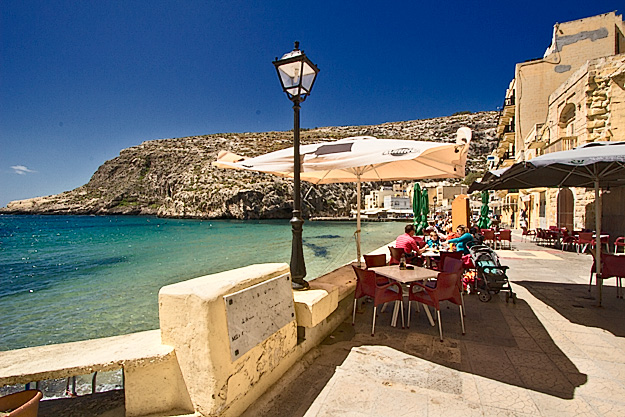 Seaside Zafiro Restaurant in Xlende, on the island of Gozo