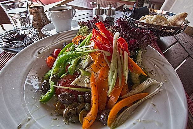 A salad to swoon over at Ammos Beach Bar & Cafe in Arillas