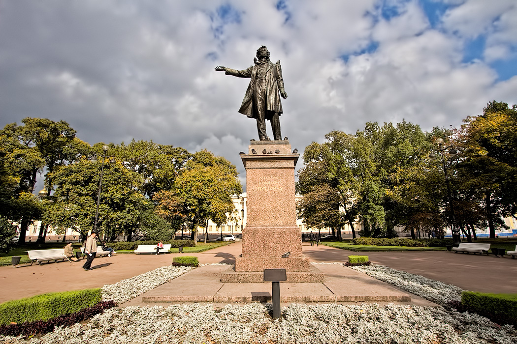 Alexander Pushkin Monument in St. Petersburg, Russia