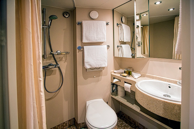 Nicely appointed bathroom in my stateroom