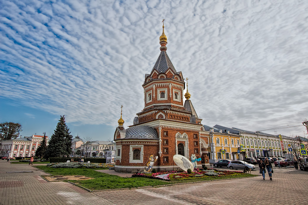 St. Alexander Nevsky Chapel in the city center of Yaroslavl, Russia