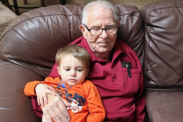 Dad, with great-grandson, Dominic