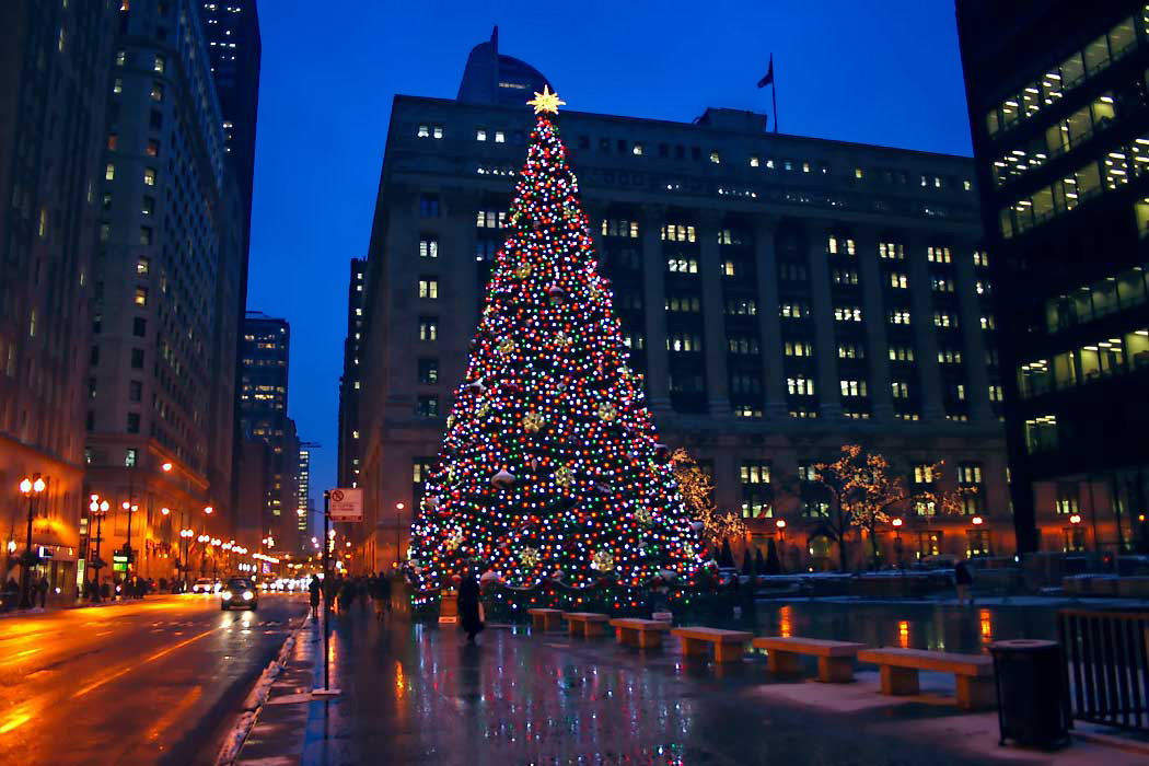 PHOTO Chicago s Daley Plaza At Christmas