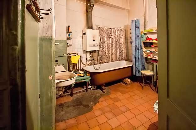 One of two communal bathrooms at the kommunalka