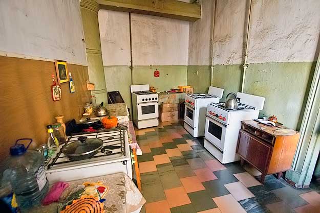 Residents each have their own stove in the shared kitchen