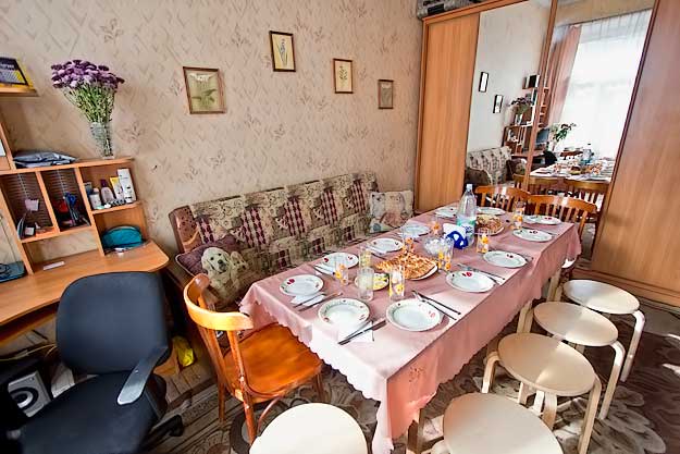 Dining room in the private kommunalka apartment of Irina