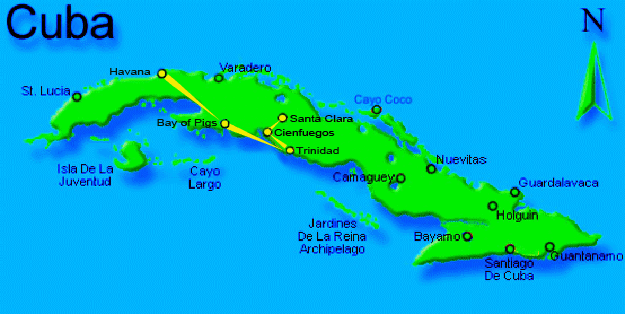 cuba beaches map