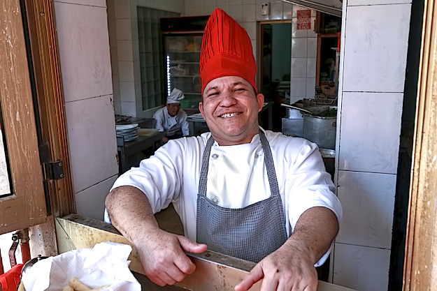 Chef at Bodega Las Brisas in Cojimar, near Havana, Cuba