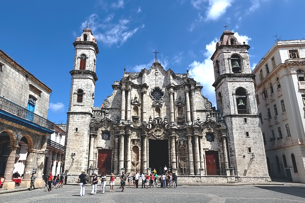 The Cathedral of The Virgin Mary of the Immaculate Conception, in Cathedral Plaza in Havana, Cuba